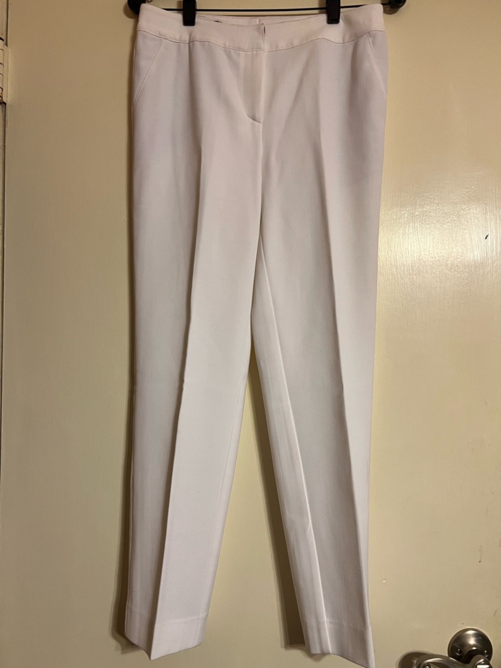 ST. JOHN CAVIAR White Emma Fit Trousers pants Slack Size 4 Business Elegant EUC
